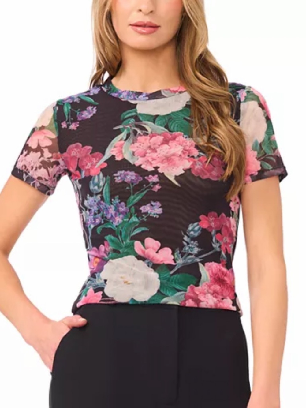 NWT Ted Baker Devin floral mesh tee
